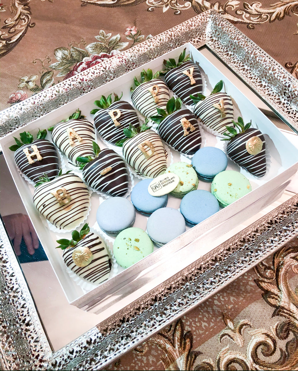 Macaron Strawberry Bday Box Zeina s Chocolate Boutique